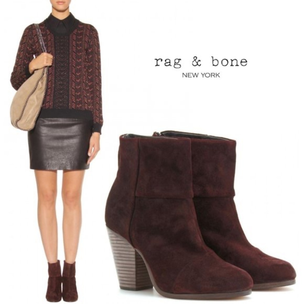 Rag & Bone Newbury Classic Suede Ankle Boots Booties - 8.5
